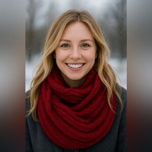 Hollister Vibrant Red Knit Scarf